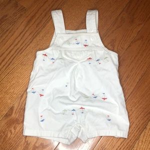 Vintage Baby Sailboats Onesie Overalls Kites